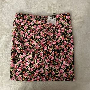 NWT Zara Black Floral Mini Skirt